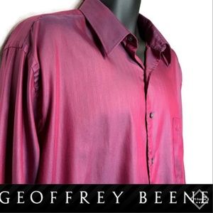 Geoffrey Beene Burgundy Iridescent Dress Shirt  XL